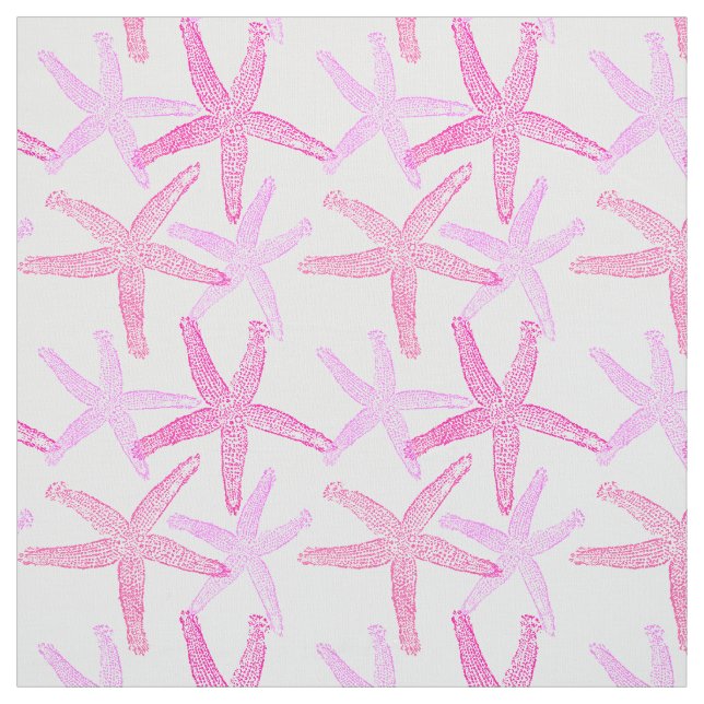 Tecido Branco roxo do rosa bonito dos peixes da estrela (Modelo)