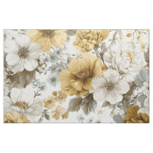 Branco Rústico Amarelo Botânico Floral Vintage