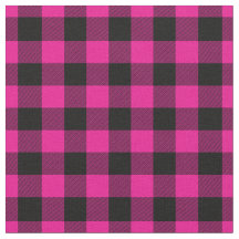 Bright Pink & Black Gingham Plaid