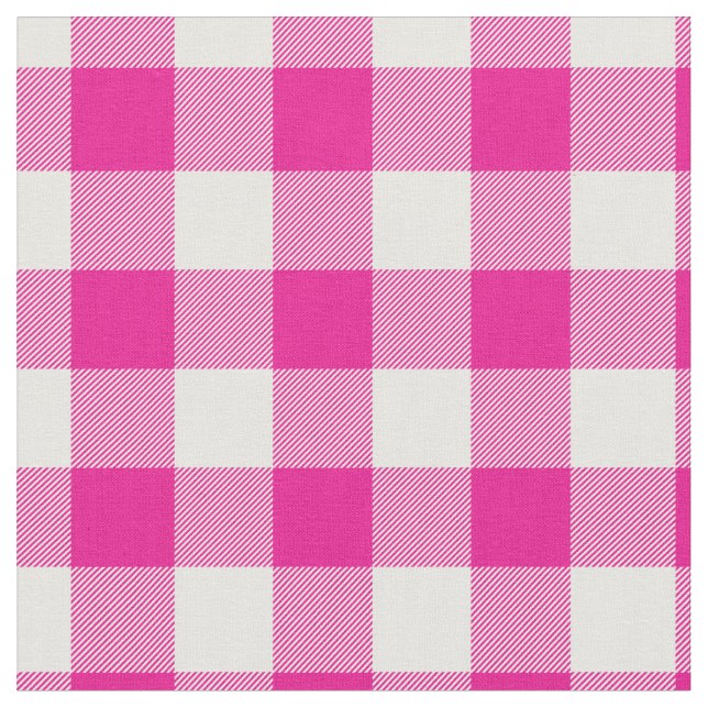 Tecido Bright Pink & White Gingham Plaid (Detalhe)