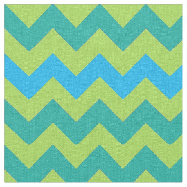 Tecido brilhante azul e verde Chevrons (Detalhe)