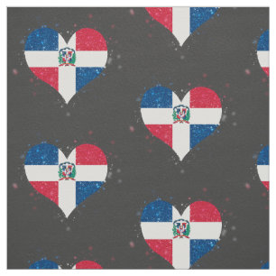 Tecido Brilho da bandeira da República Dominicana bonito