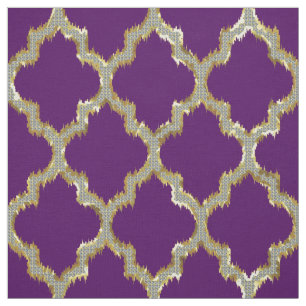 Tecido Brilho Dourado Quatrefoil Ikat do falso