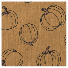 Tecido Brincadeiras de abóboras laranja