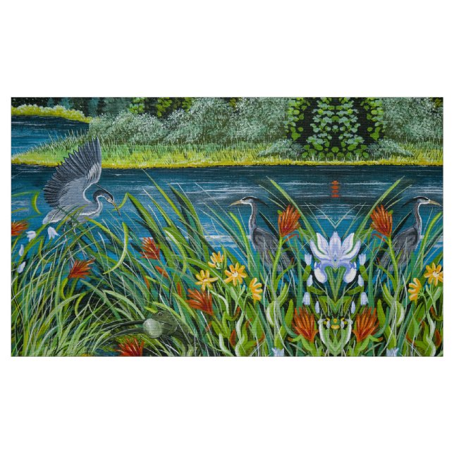 Tecido Brincando de Herões Azuis (Fat Quarter)