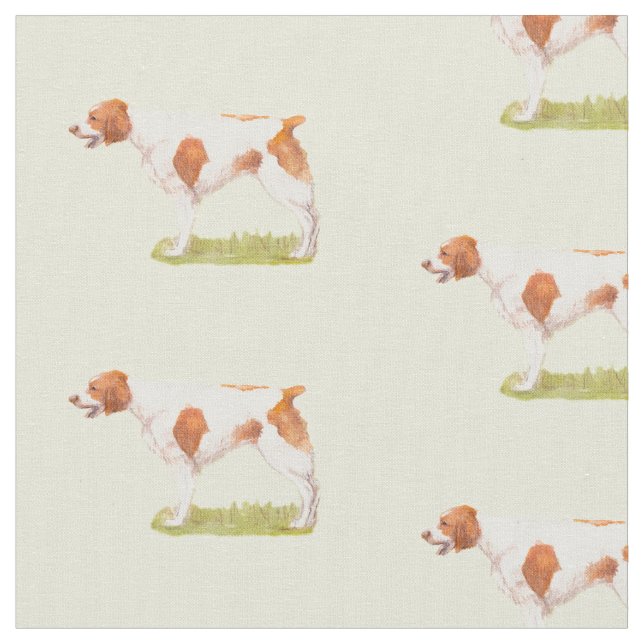 Tecido Brittany Spaniel Dog Art (Detalhe)