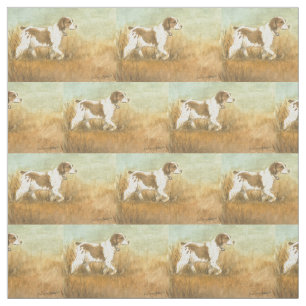 Tecido Brittany Spaniel Dog Art