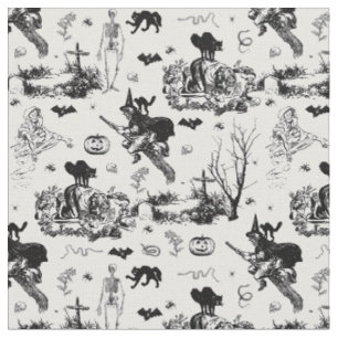Tecido bruxa de halloween antiga fantasma esqueleto toile