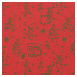 Tecido bruxa de natal epifania befana vermelha