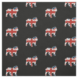 Tecido Buldogue inglês na bandeira de Union Jack