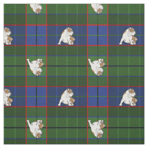 Tecido Buldogue verde do Tartan