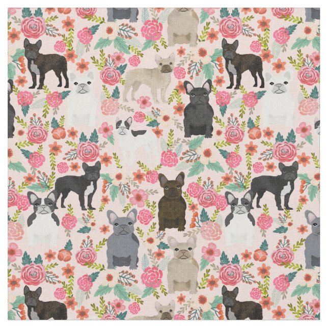 Tecido Bulls franceses - Vintage floreal rosa (Detalhe)
