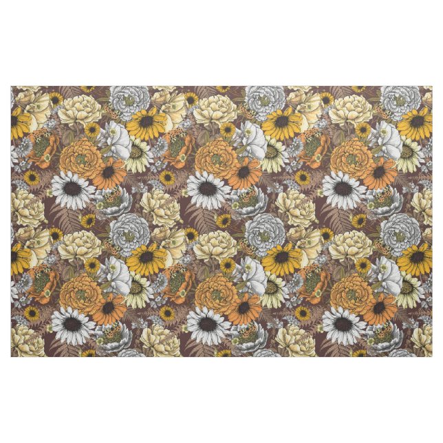 Tecido Buquê de flores- rosas, peonias, margaridas (Fat Quarter)