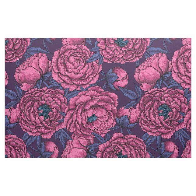 Tecido Buquê de pedônia rosa (Fat Quarter)
