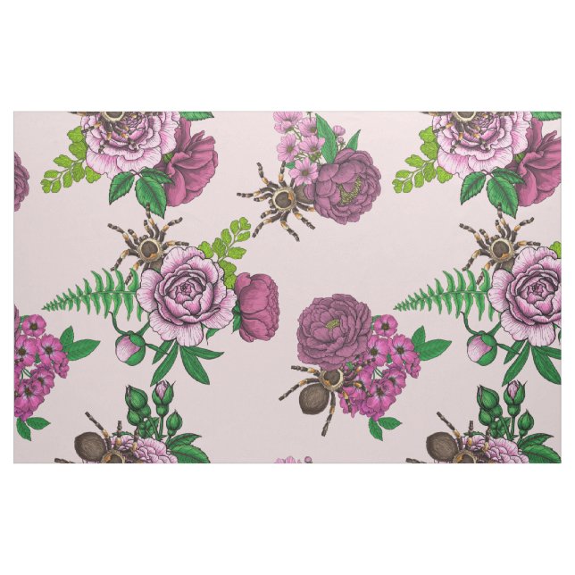 Tecido Buquês e tarântula (Fat Quarter)