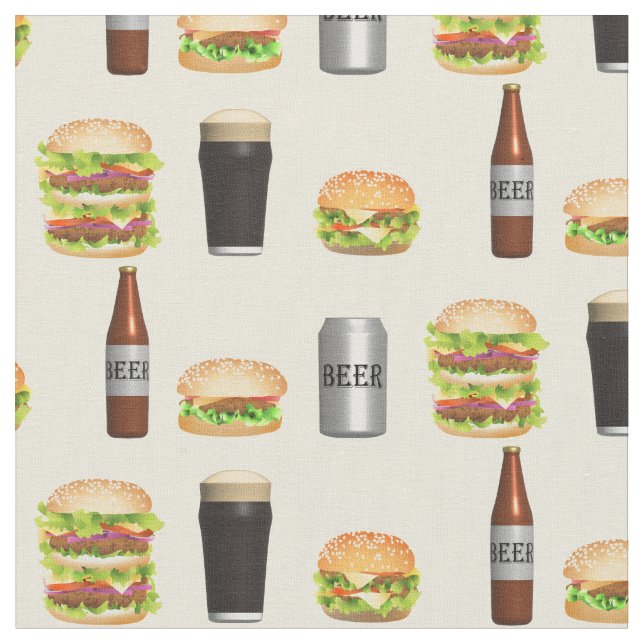 Tecido Burgers e Cervejas (Detalhe)