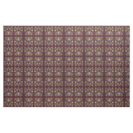 Tecido Burgundy Ojibwe Padrão Floral