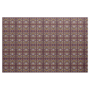Tecido Burgundy Ojibwe Padrão Floral