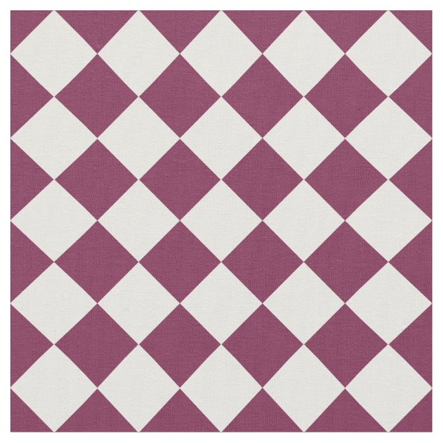 Tecido Burgundy White Checker Diamond Pattern (Detalhe)