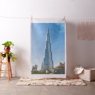 Tecido Burj Khalifa, pintura de Dubai