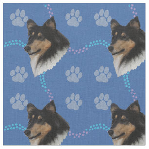 Tecido Cabeça de Collie em Bruto Artístico (Tri)