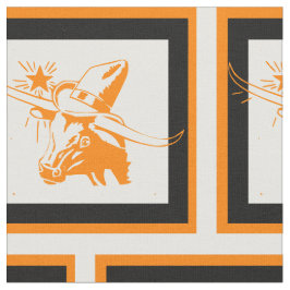 Tecido Cabeça Longhorn Steer Com Chapéu De Cowboy Com Qua