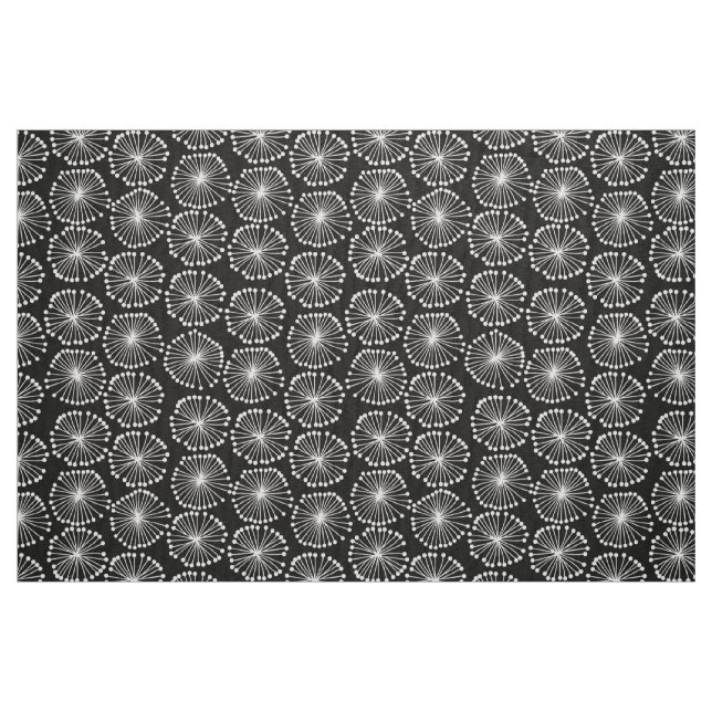 Tecido Cabeças de semente - Branco em Preto (Fat Quarter)