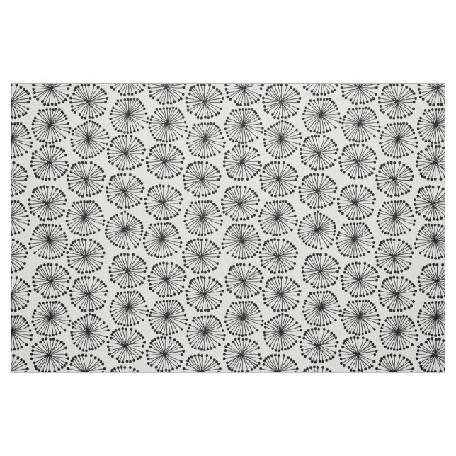 Tecido Cabeças de Sementes - Preto no Branco (Fat Quarter)
