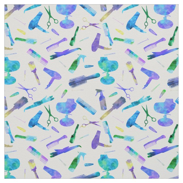 Tecido Cabelo Verde Azul Estilista Salão Branco (Modelo)