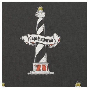 Tecido Cabo Hatteras Farol preto e branco