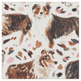Tecido Cachorro AUSTRALIANO SHEPHERD Painterly Watercolor