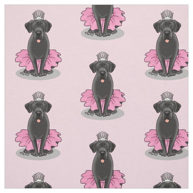 Tecido Cachorro Balé Princesa Negra Labrador Retriever (Modelo)