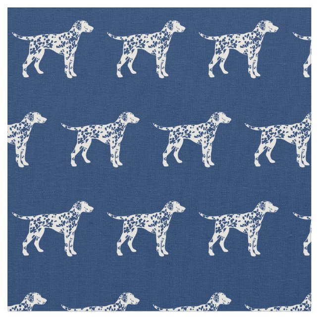 Tecido Cachorro Dalmaciano Silhout Marinho Azul (Detalhe)