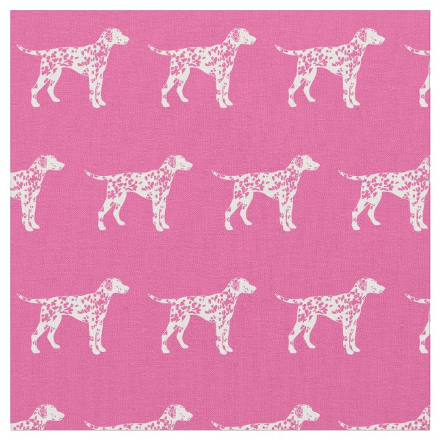 Tecido Cachorro Dalmaciano Silhout Pink (Detalhe)