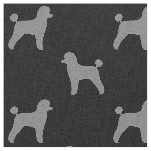 Tecido Cachorro de Toy Poodle Silhouettes Cinza de padrão (Detalhe)