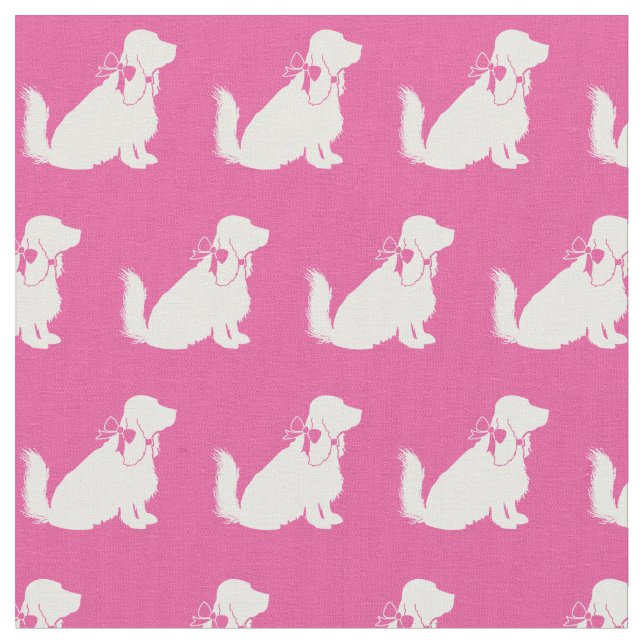 Tecido Cachorro Espanhol Silhout Pink (Detalhe)
