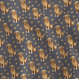 Tecido Cachorro fofo da raça Golden Retriever