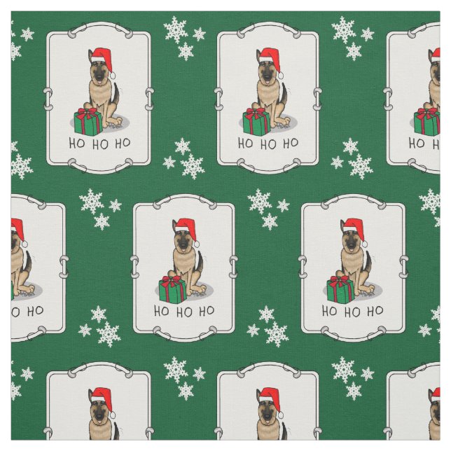 Tecido Cachorro German shepherd de Natal Santa Hat (Modelo)