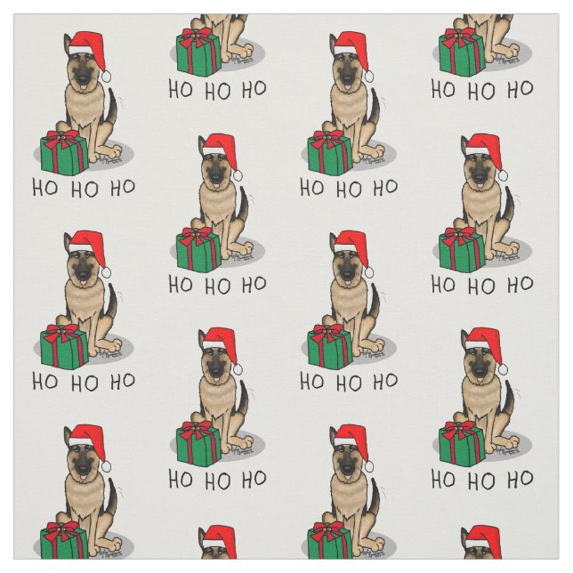 Tecido Cachorro German shepherd de Natal Santa Hat (Modelo)