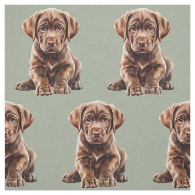 Tecido Cachorro Labrador Retriever Chocolate  (Modelo)