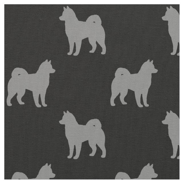Tecido Cachorro Malamute do Alaska Silhouettes Padrão (Detalhe)