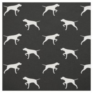 Tecido Cachorro Ponteiro Silhuettes Preto e Branco Padrão