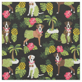 Tecido Cachorro preto tropical