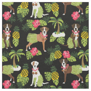 Tecido Cachorro preto tropical