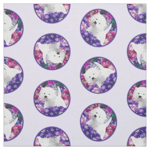 Tecido Cachorro Westie de pintura de terrier branco da We