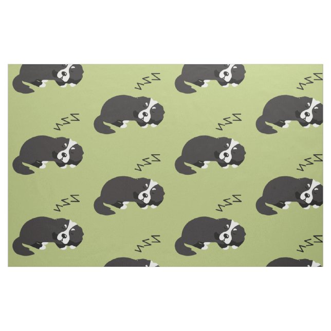 Tecido Cachorros de Montanha Berneses dormindo ZZZ (Fat Quarter)