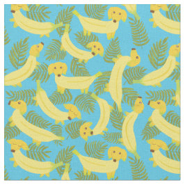 Tecido Cachorros Tropicais De Banana Cortados