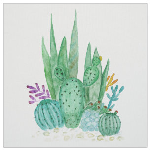 Tecido Cactus, aquarela