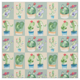 Tecido cactus love - aquarela,