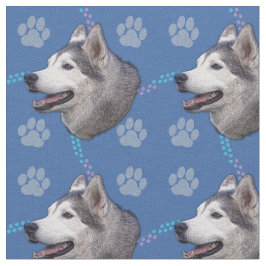 Tecido Cães Artísticos - Siberian Husky v2